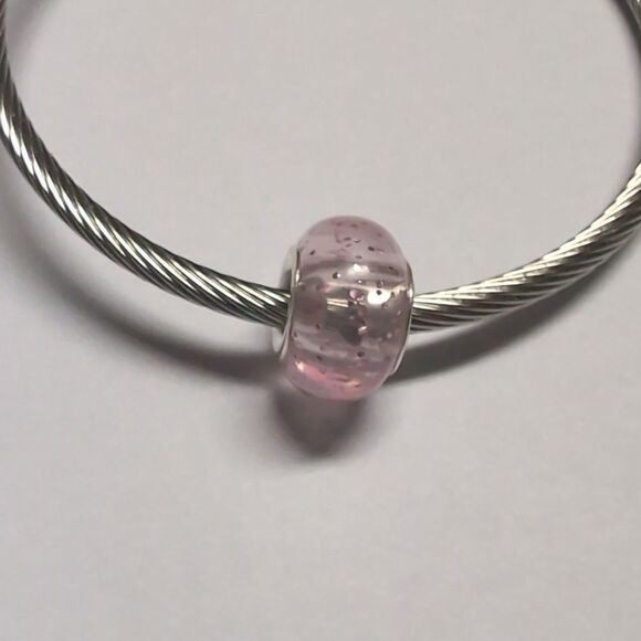 Pink Glittery Charm for Pandora Style Bracelet - Picture 3 of 4